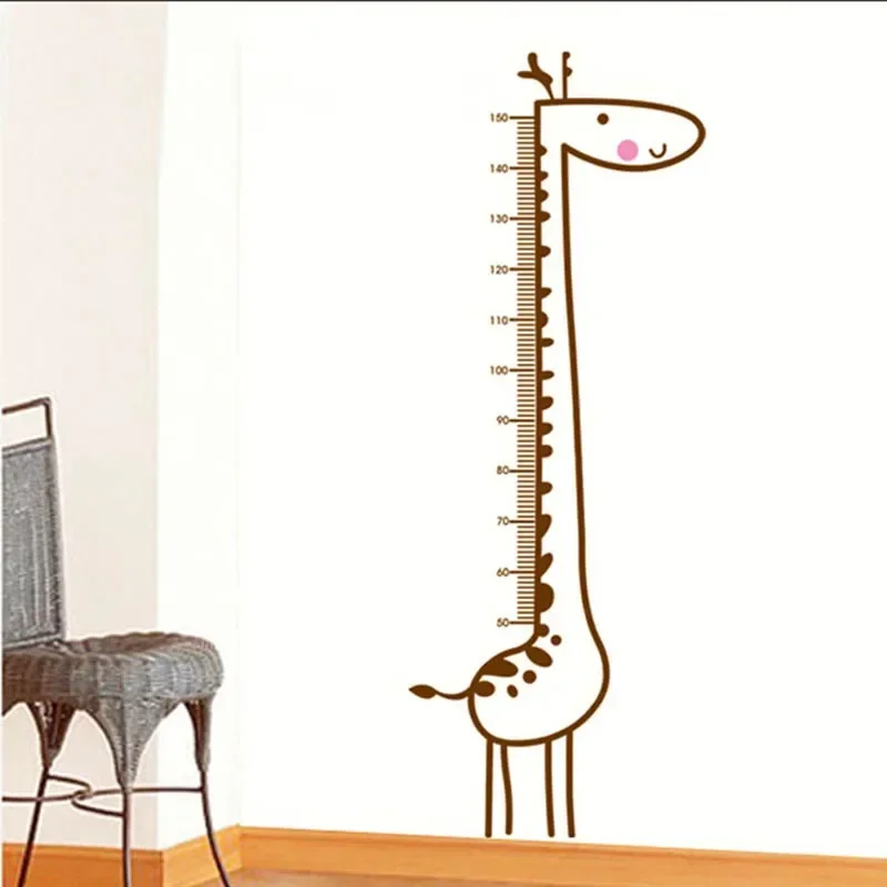 Large Giraffe Height Chart Sticker Grow Ruler Wall Stickers Child Height Measure for Home Decoration Kids Room Festival Bedroom