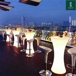 Cocktail Table Rechargeable LED Luminous Waterproof Luminous LED Bar Chair Coffee Table KTV Disco Hotel Supplies