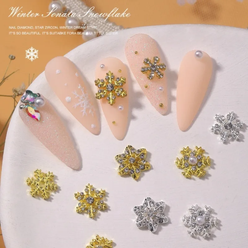 Nail Drill Alloy Decoration Cubic Explosion Flash Nail Jewelry Nail Snowflake Decoration Nail Drill