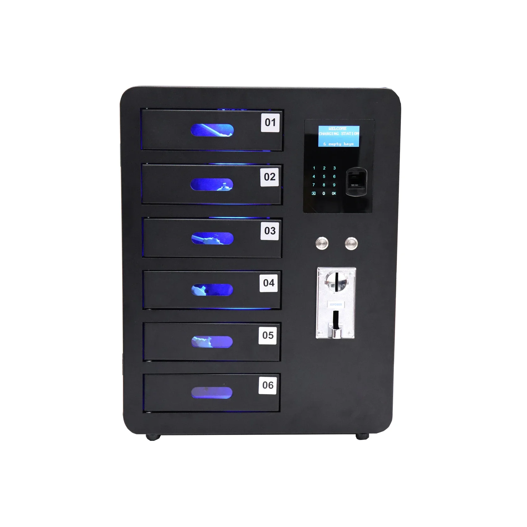 Fingerprint Phone Charging Cabinet Cell Phone Coin Operated Mobile Phone Charging Station Locker