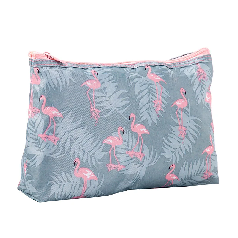 Multi functional Flamingo Waterproof PU Makeup Bag Large capacity portable women's storage bag Cute girl wash bag