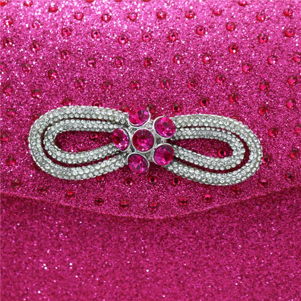 Luxuriöse Designer-Abendtasche für Damen mit Schleife, Wasserdiamanten und Kristallen – Modische Diamant-Handtasche für Partys – Detail 2