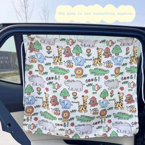 Imagen 2 del producto Cortina de ventosa para ventana de coche, parasol Universal de dibujos animados, protección UV para niños y bebés