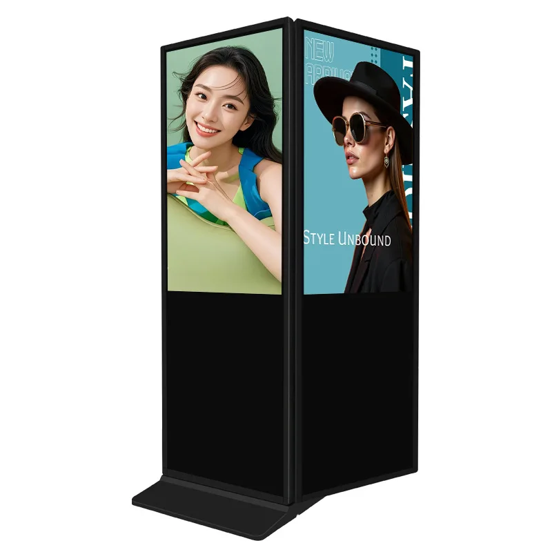 43/55/65 inch vertical double-sided screen advertising machine capacitive touch high definition floor two-sided publicity