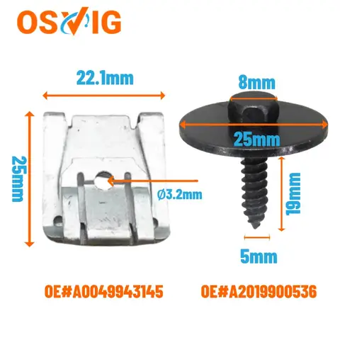 1세트 10개 OE # A 2019900536 A 0049943145 메르세데스-벤츠 진흙 고정 나사 볼트용