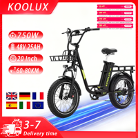 KOOLUX X7 E-bike 750W Motor 48V25Ah Battery City Travel Electric Bicycle 20*4.0 Inch Fat Tire Mountain Electric Bike for Adult