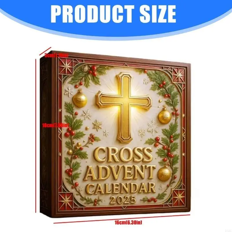 مجموعة زينة صلبان شجرة عيد الميلاد لمدة 24 يومًا تقاويم مجيء تعبدية مسيحية #6