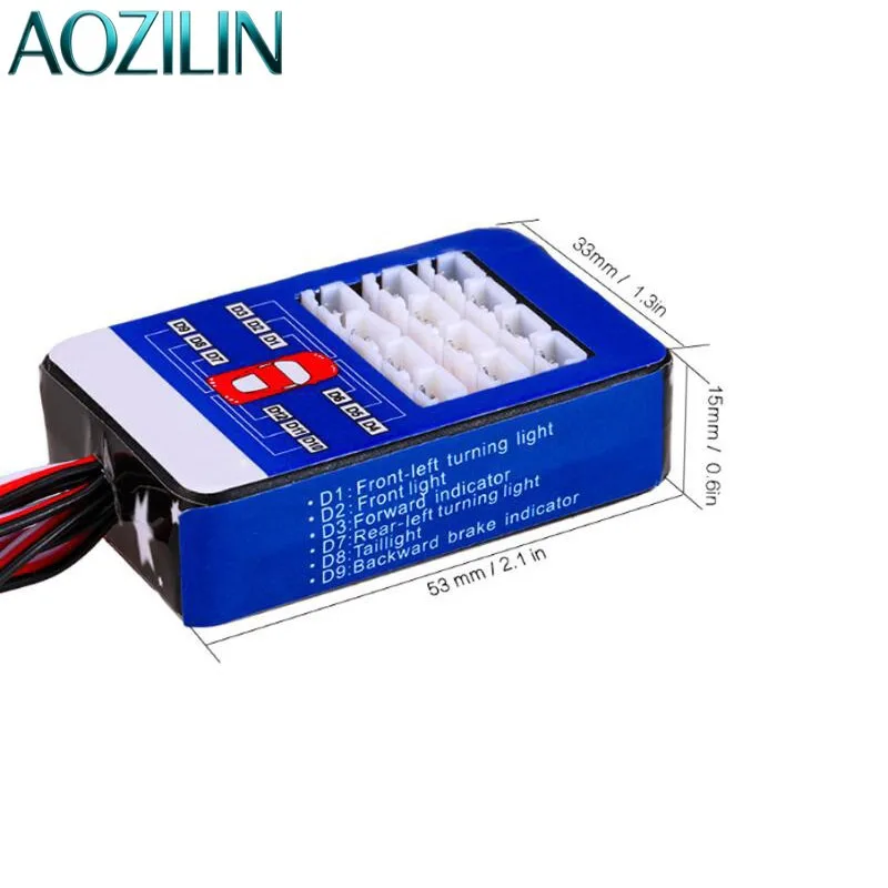 AOZILIN RC Model Light Kit for TAMIYA, 3‑Channel Controlled Simulated Linkage Turn Signal Lamp RC Car Upgrade Spare Parts