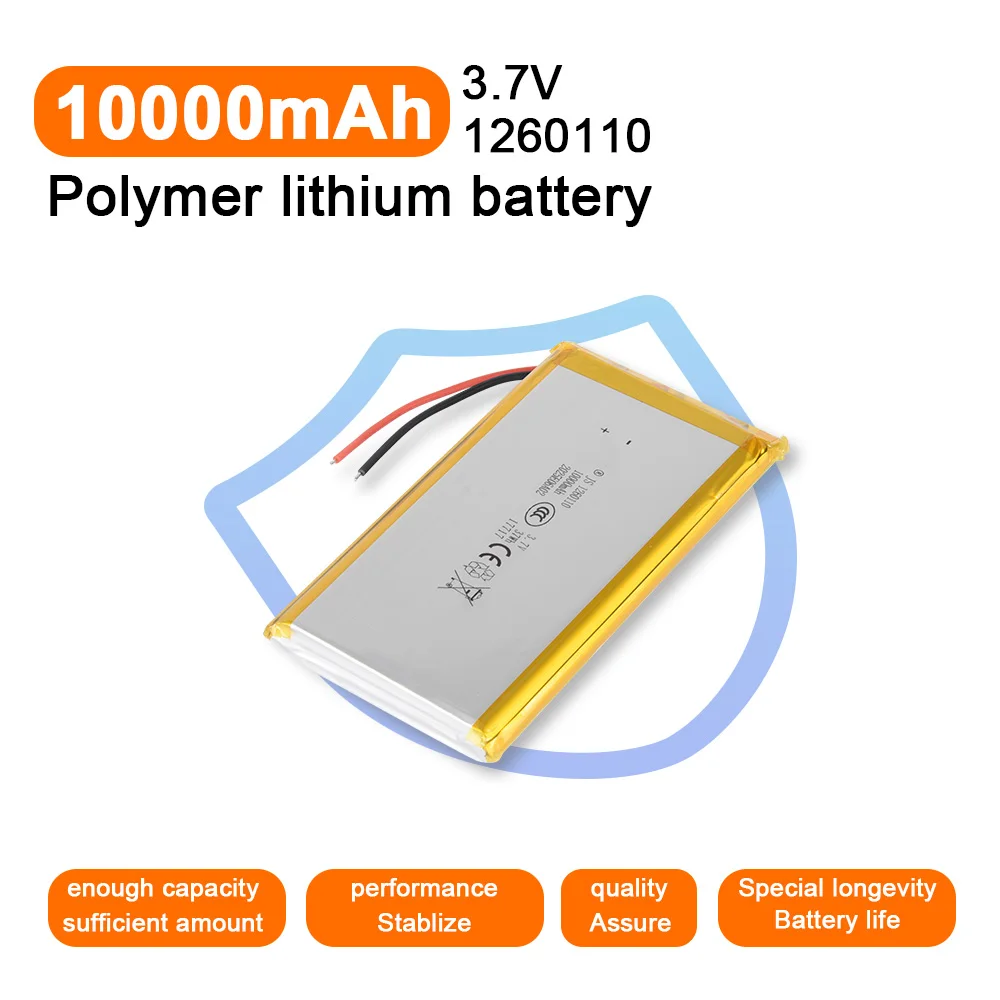 Soshine High Qulity 1260110 Rechargeable Polymer Battery 3.7V 10000mAh Lipo Li-Po for Power Bank GPS Laptop Camping Lights Diy