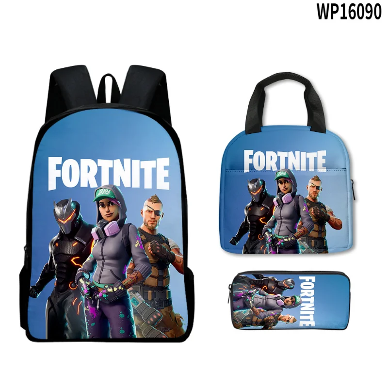 

Fortnite Boys Girls 3 in 1 School Backpack Set Game Fortnite Canvas Knapsack Large Durable Bookbag with Shoulder Bag Pencil Case