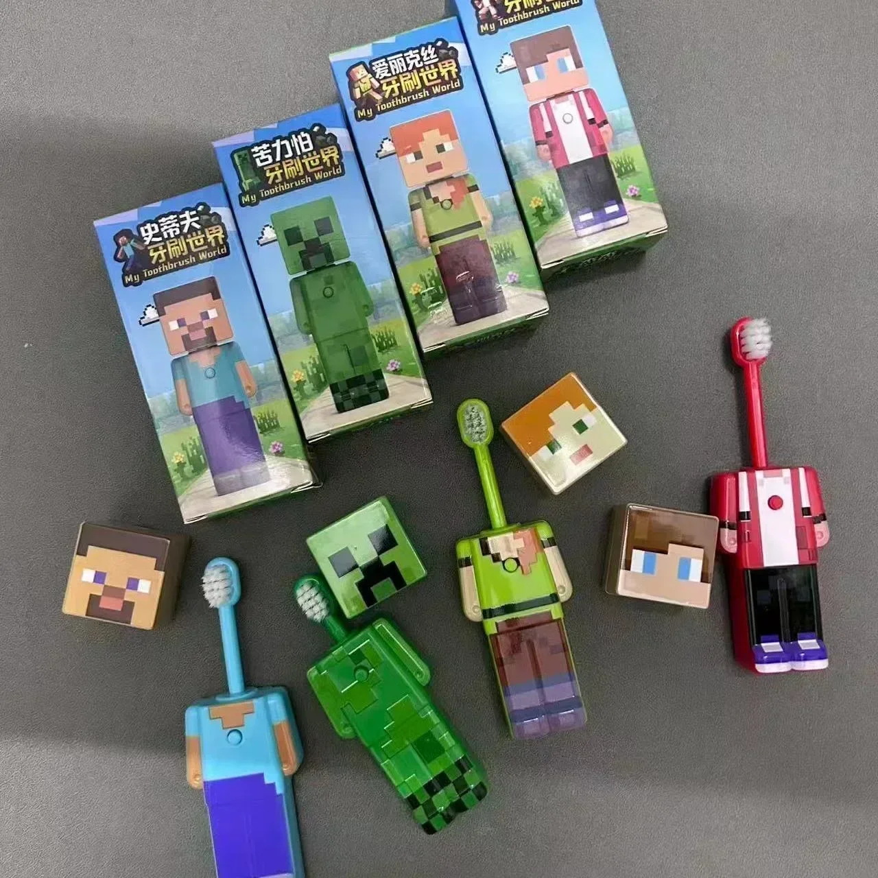 AUF LAGER: Heiße Anime-Welt, skalierbare Zahnbürste, niedliche MC-Figuren, transformierbare Zahnbürste mit weichen Borsten, Geschenke mit feinen Borsten – Detail 3