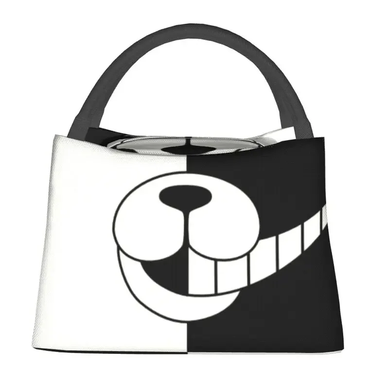 Monokuma's Smile Portable Lunch Box Women Multifunction Danganronpa Anime Manga Thermal Cooler Food Insulated Lunch Bag