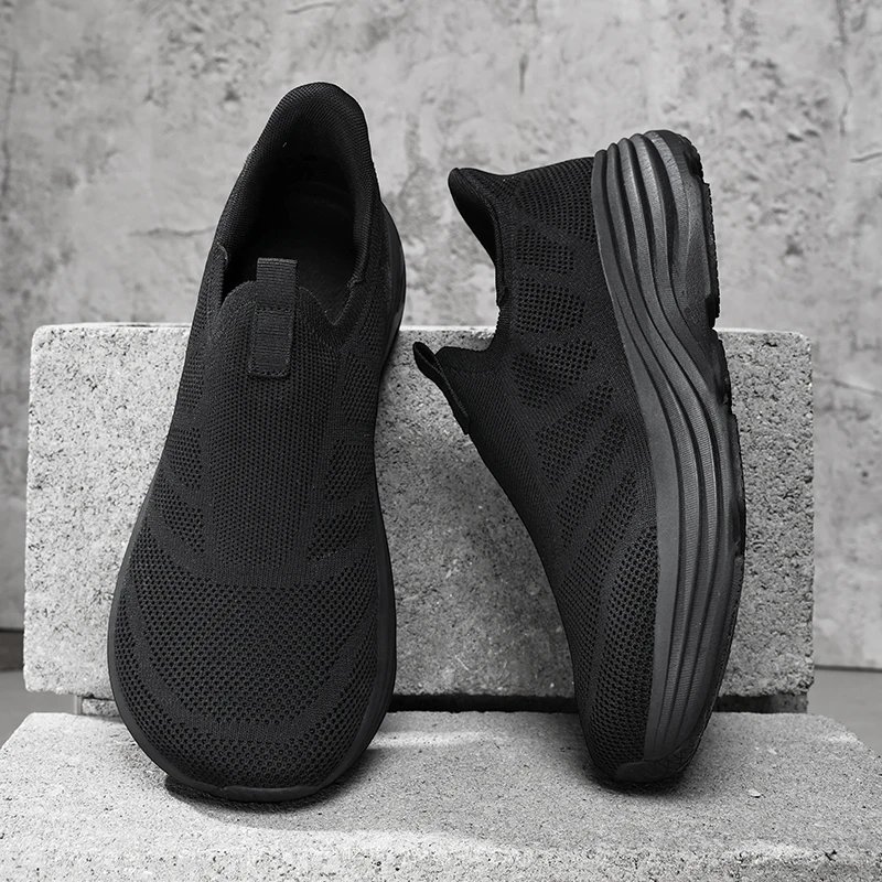 Slip-On Herren Sneaker mit Breiter Zehenbox, Bequeme Zero-Sole Sportschuhe, Outdoor Barfußschuhe, Leichte Geh- und Laufschuhe