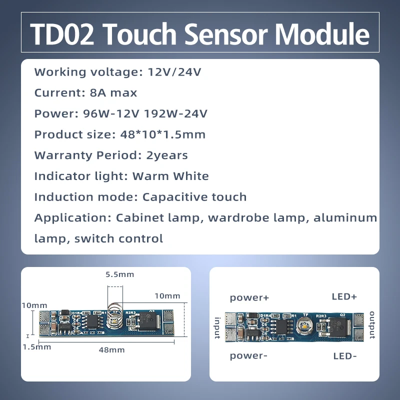 DC12V 24V New lead-free sensing module 8A Pir Motion/ IR Hand wave/Touch Sensor Module for LED Cabinet Light