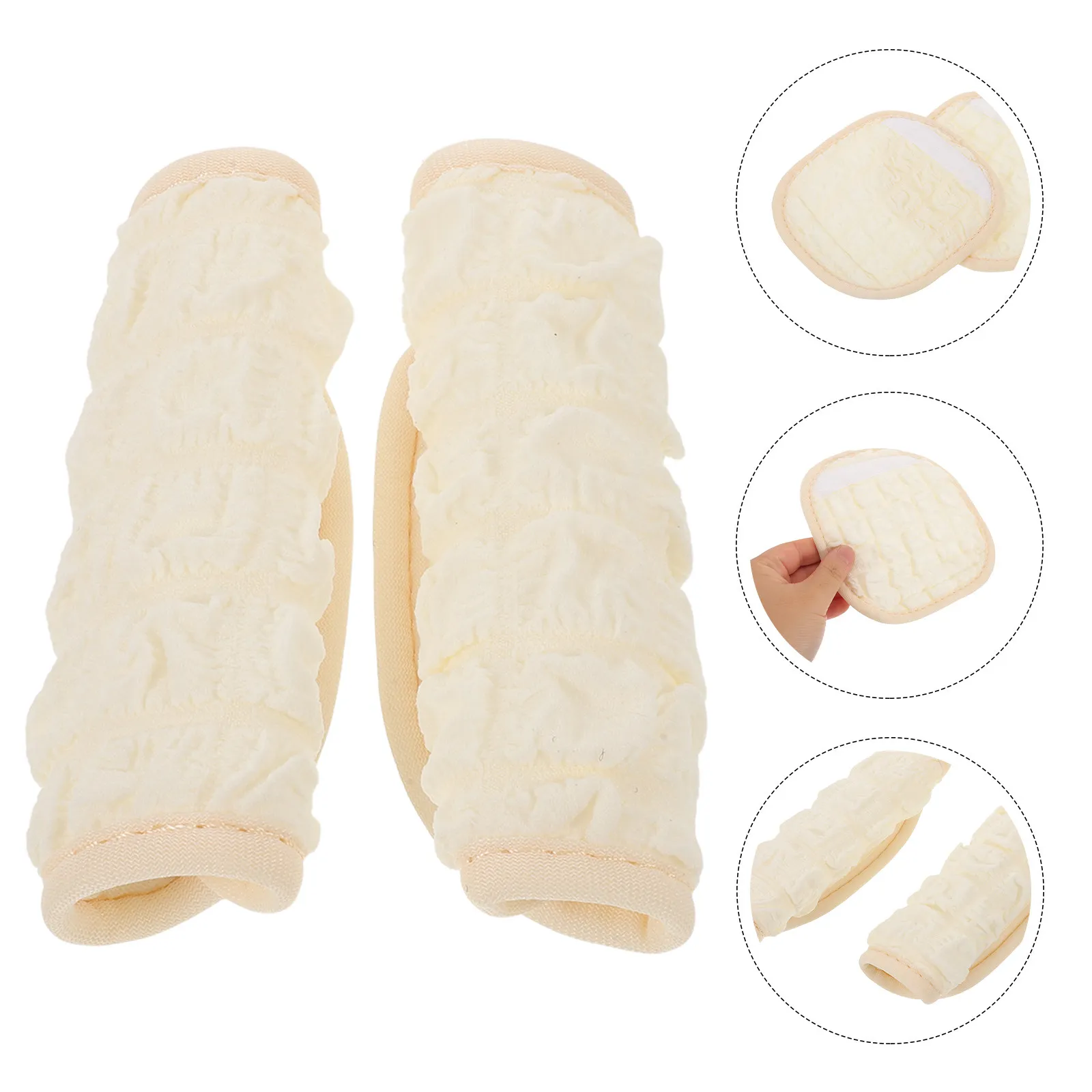 

6pcs Car Grab Handle Cover Soft Puff Style Interior Door Handle Protector Anti-Scratch Dustproof Universal Fit For All Cars
