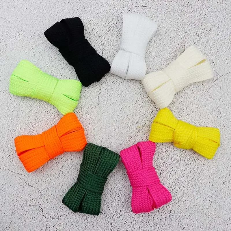 

Coolstring Widened Flat Single Layer 2cm Thick Polyester Wide Campus Shoelaces 00s for Casual Sneaker Women Hoodie Cord Cordon