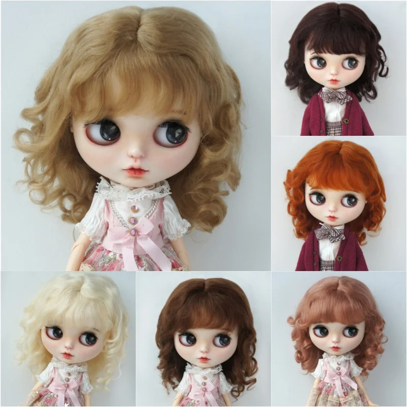 

QBaby Mohair wigs D20313 9-10inch 10-11inch Long Princess Soft wave mohair BJD hair With Joint Piece 1/3 Blythes Accessories