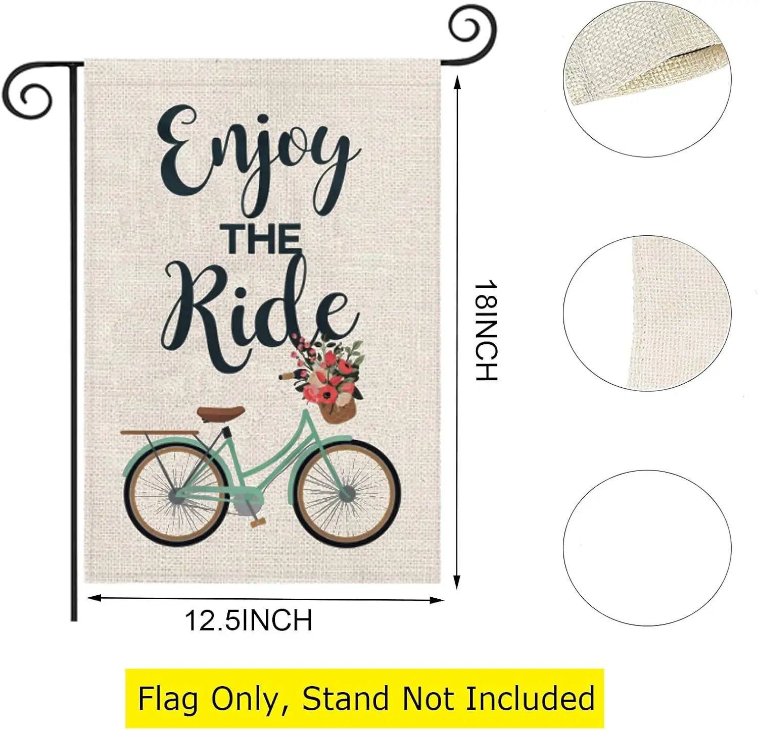 TOBGBE Bicycle Lover Gift Enjoy The Ride Garden Flag bikers Yard Garden Decor Gift for Bicycle Riders Cycologist Gift (Enjoy The