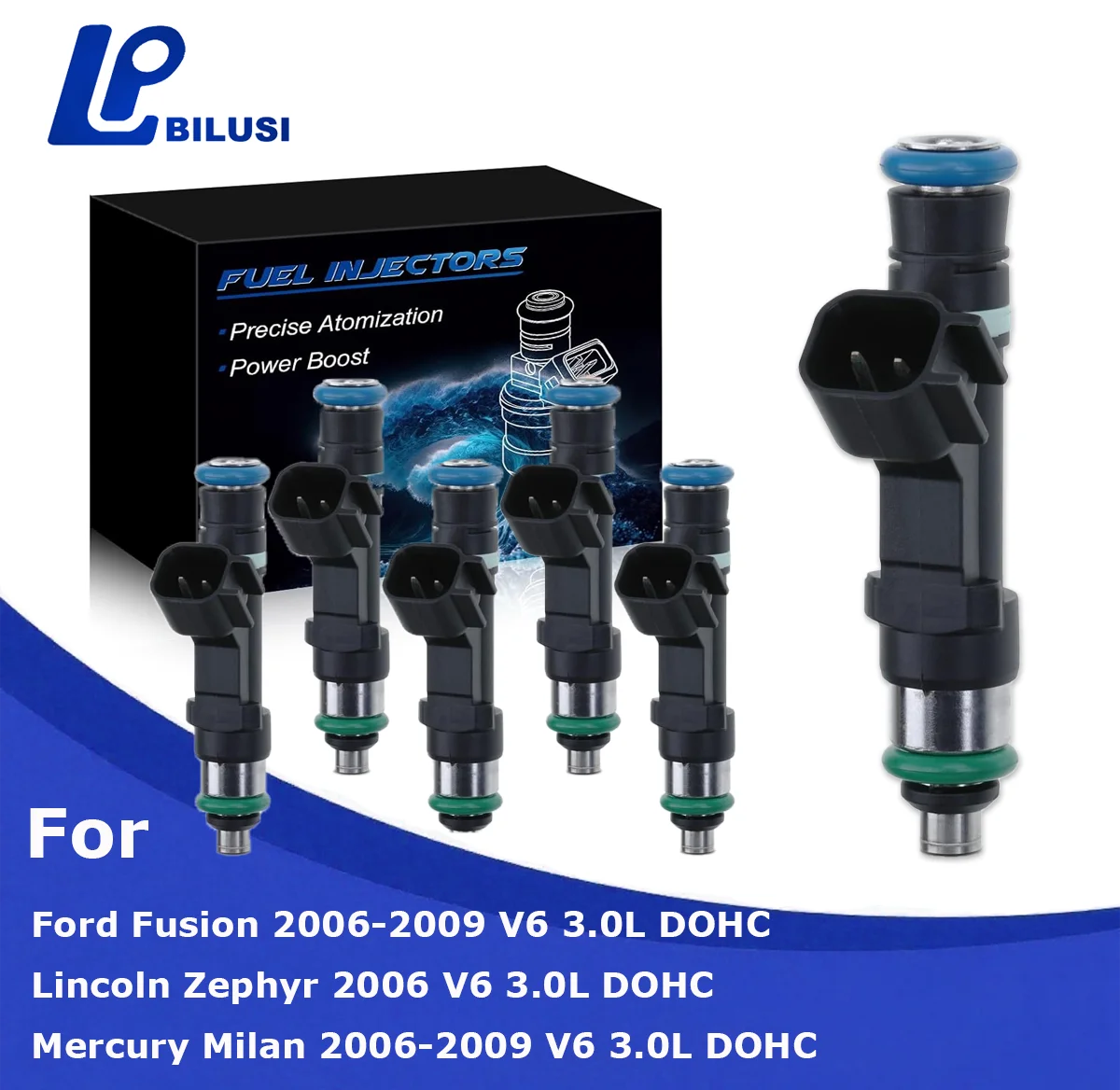 

Bilusi Fuel Injectors For Ford Fusion 2006-2009 Lincoln Zephyr 2006 Mercury Milan 2006-2009 3.0L Gas OE 0280158075 6E5Z9F593AA