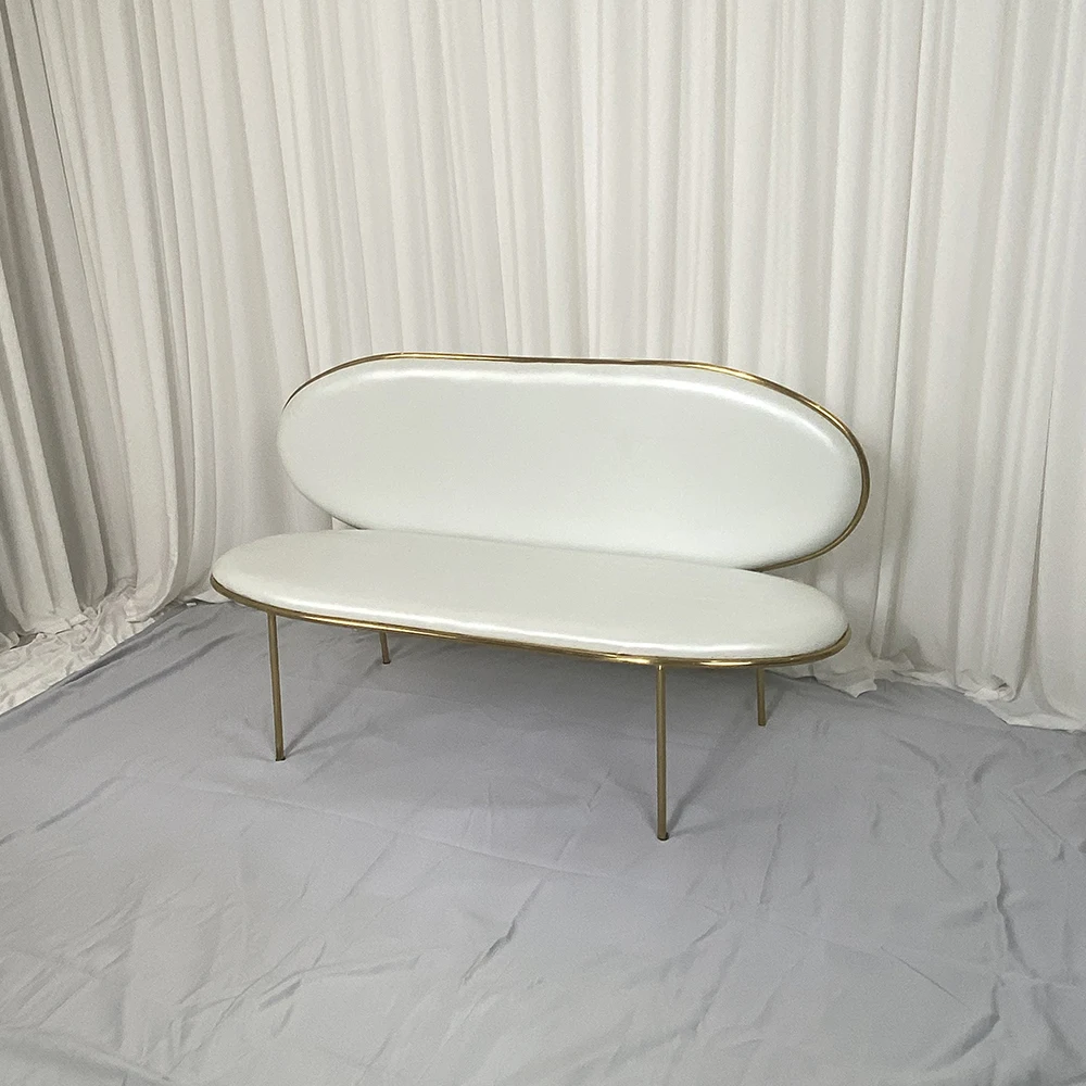 Luxury wedding decoration sofa groom and bride chair stainless steel sofa for event reception