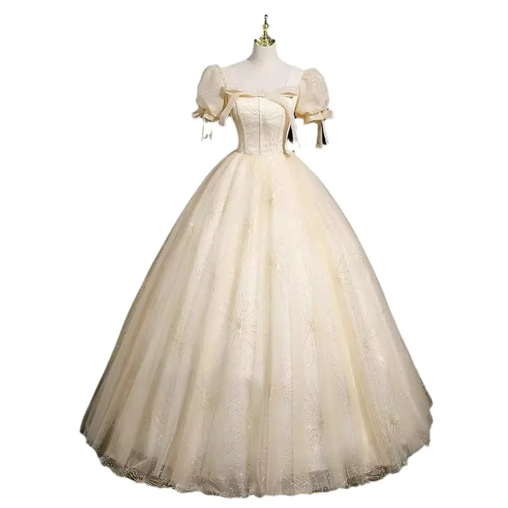 Vestido de quinceañera para mujer, vestido de baile de princesa de tul, vestidos de fiesta de graduación de cumpleaños con tutú de encaje, vestido de actuación en escenario