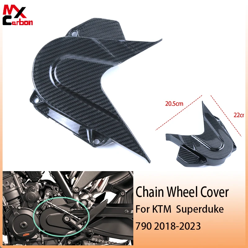 

For KTM Superduke 790 2018+ Sprocket Motorcycle Modification Accessories 3K 100% Carbon Fiber Chain Wheel Cover Fairing Kit