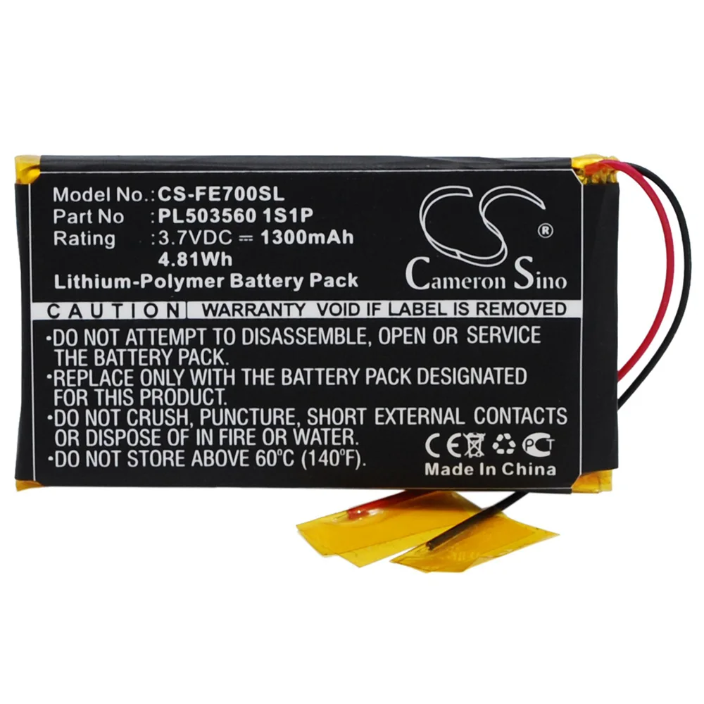 Cameron Sino Amplifier Battery For Fiio EO7K Part Number Fiio PL503560 1S1P 1300mAh