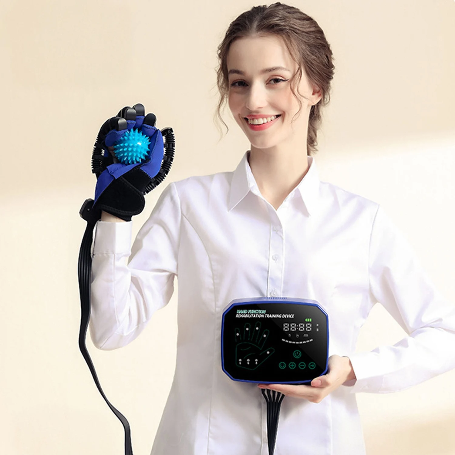 

Перчатки для тренировки пальцев после инсульта, при гемиплегии, реабилитационный робот-перчатка, тренажер для рук, устройство для восстановления функций кисти, реабилитационный тренажер для рук