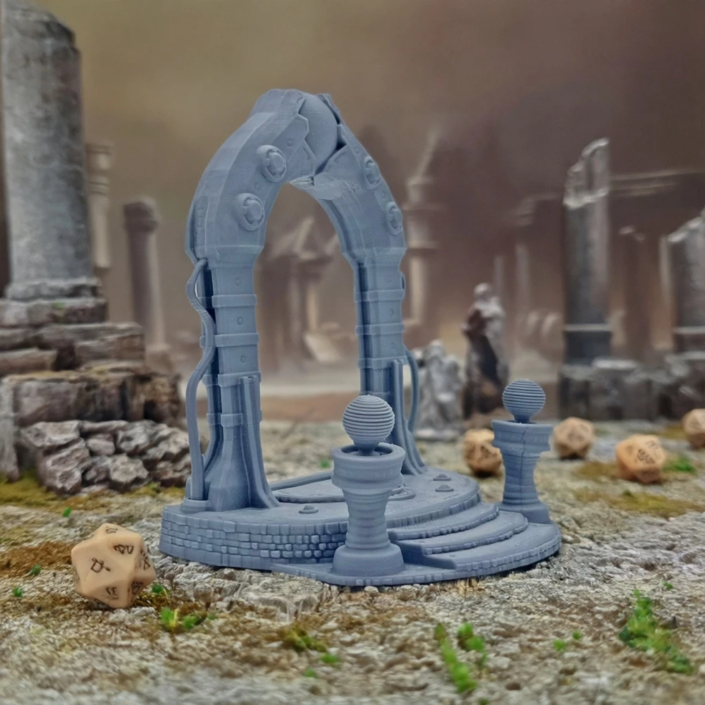 التضاريس المصغرة للبوابة القديمة لألعاب الطاولة/D&D/RPG مشهد التضاريس المنحوتة للبوابة الحجرية #4