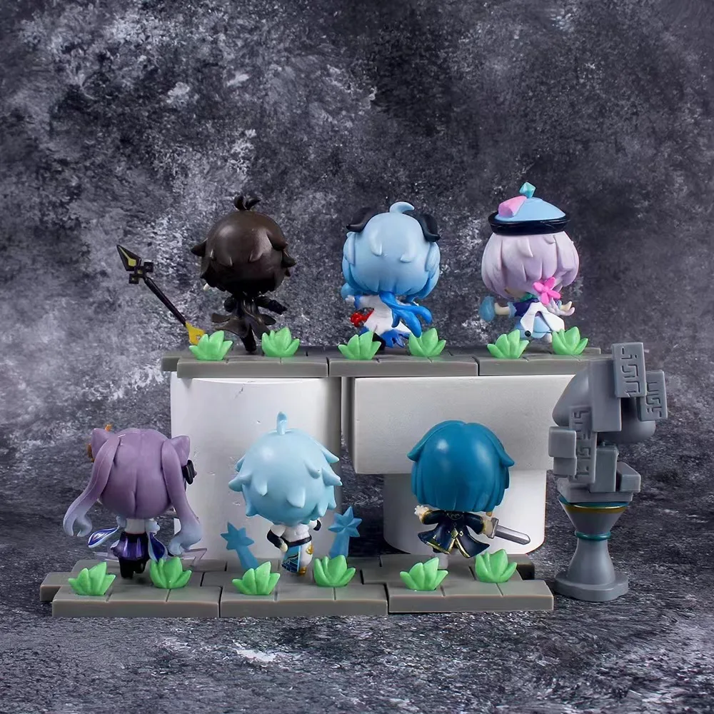 شخصية أنيمي من Genshi n تأثير ، أبطال ساحة المعركة Liyue ، 2 لعبة تمثال ، Kawaii