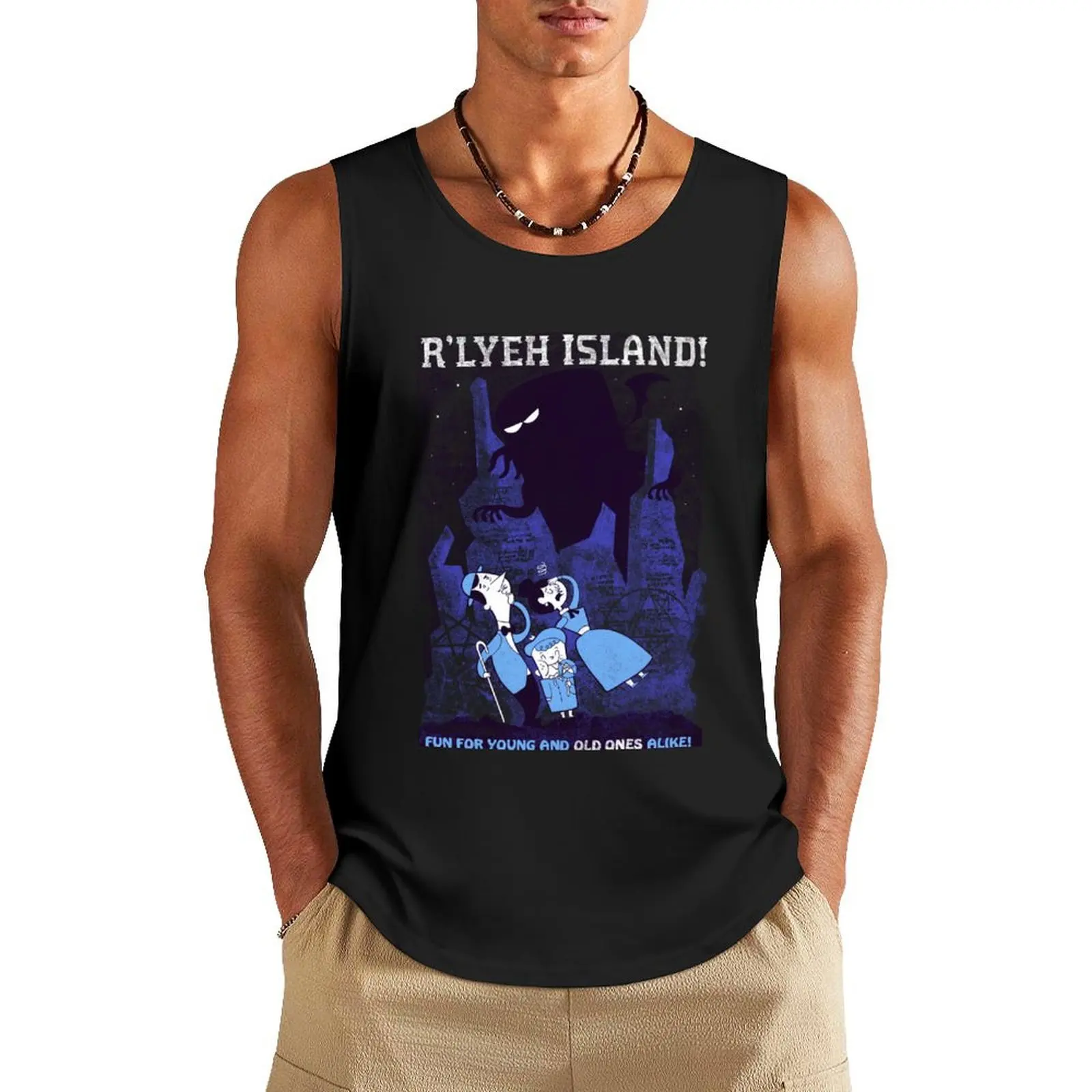 Visit R'lyeh Island Tank Top bodybuilding man sleeveless gym shirts male