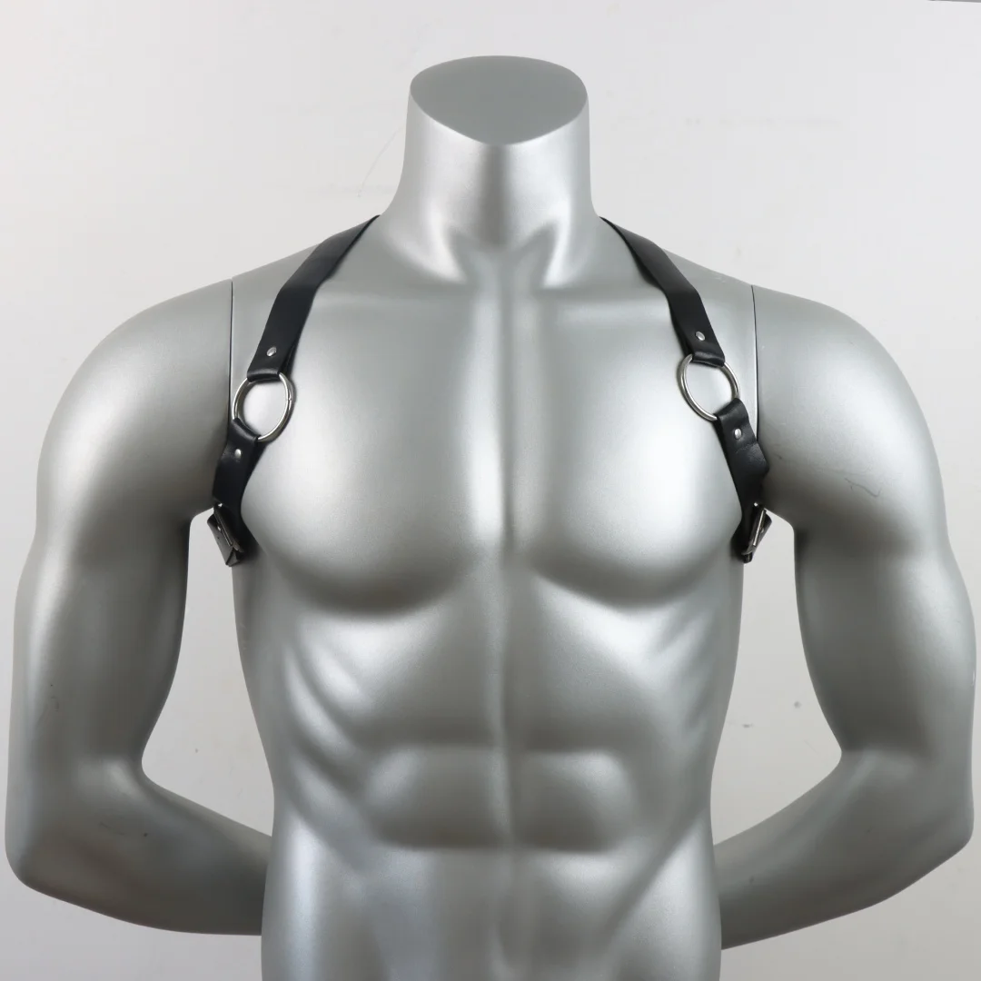 الرجال تسخير حزام زي بو الجلود الجسم الصدر للرجال مثير الشرير الجسم تسخير حزام قابل للتعديل مشبك الملابس ملهى ليلي تأثيري #4
