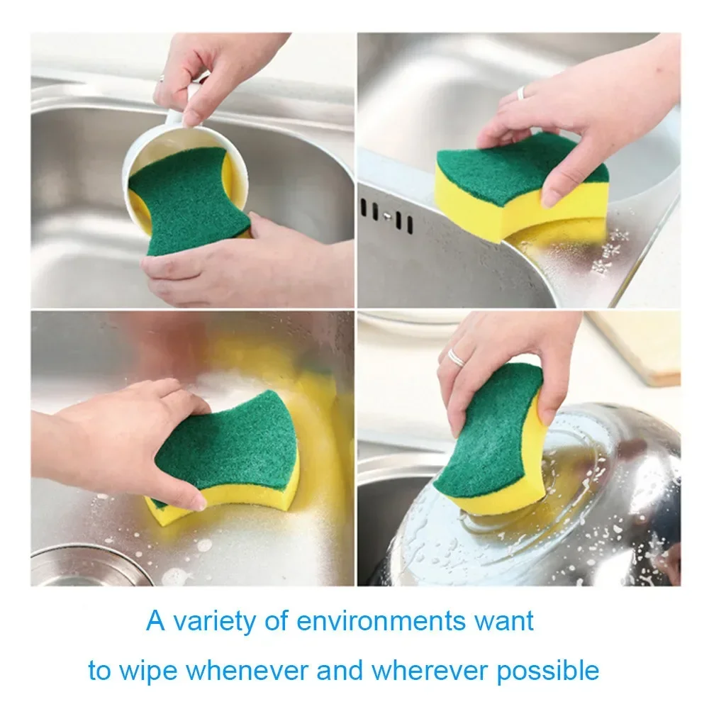 10 pcs Dishwashing Sponge Kitchen Nano Emery Magic Clean Rub Pot Rust Focal Stains Sponge Removing Kit Cleaning Brush Sponges