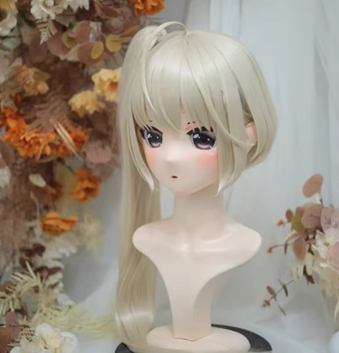 (NFD313-46) Aanpassen Volledige Hoofd Met Slot Mooie Vrouwelijke/Meisje Japanse Animego Karakter Kig Cosplay Kigurumi Masker Crossdress Pop
