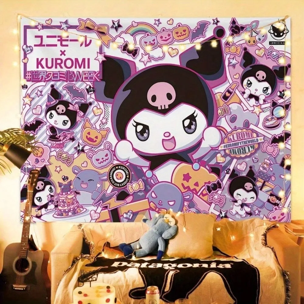 

Sanrio Kuromi Tapestry Cinnamoroll Anime Wall Decor Wrinkle Resistant Gamer Room Dorm Home Decor Gift for Friends Family