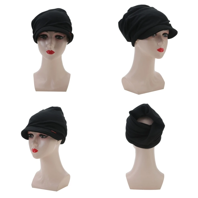 Knitted Head Cap Ladies Fashion Windproof Warm Thicken Hats Simple Solid Color Hat For WomenNew Autumn Winter Hat