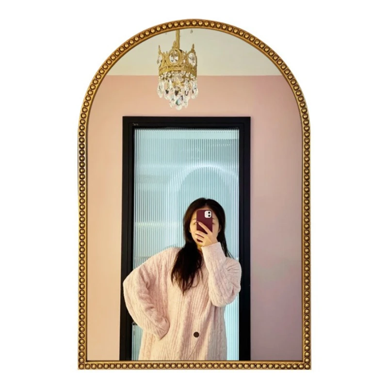 

Jane American light luxury decoration wall-mounted mirror bathroom bathroom mirror porch restaurant round sun glass