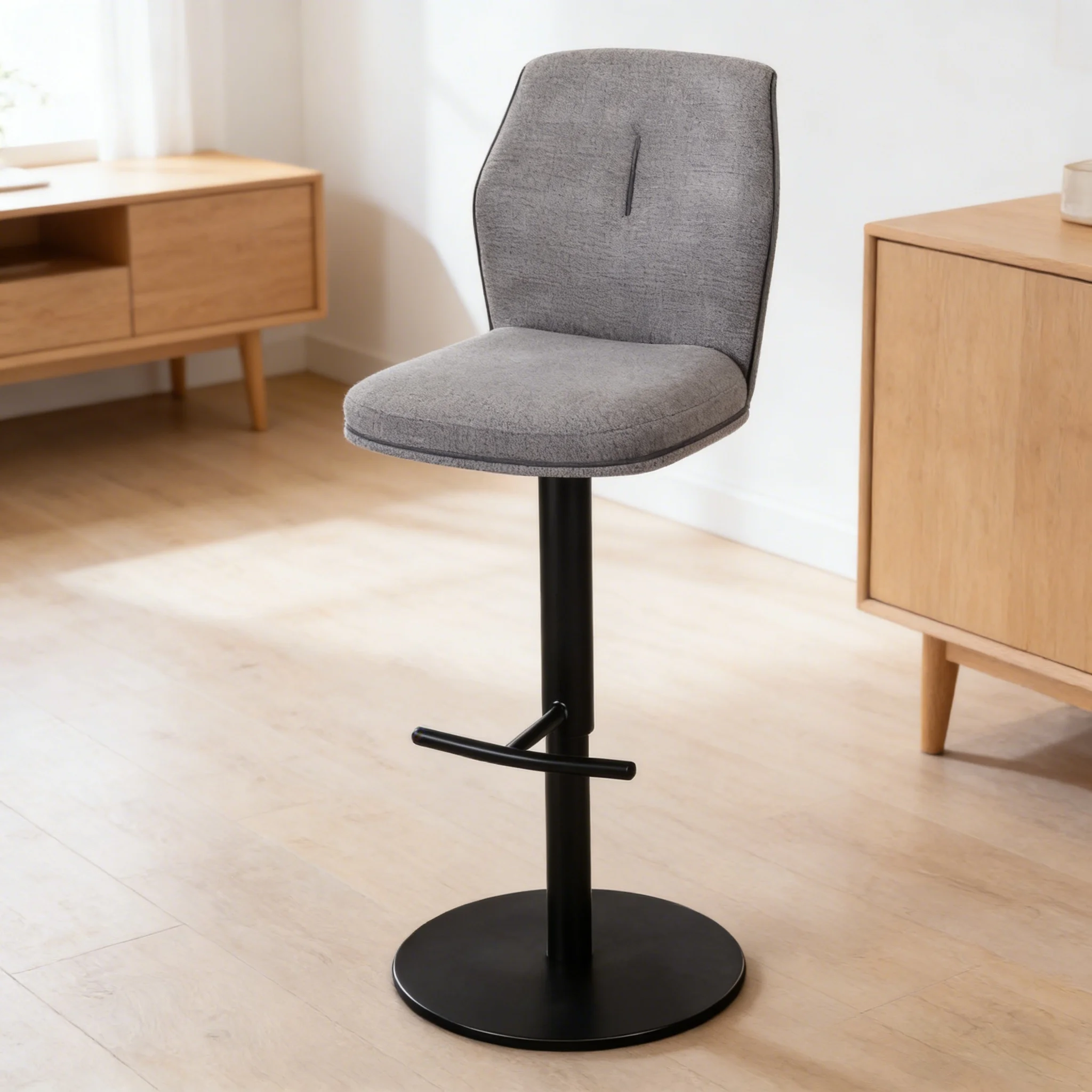 Modern Luxury High Height Swivel Leather Rattan Stool Bar Chair Stools for Kitchen Counter Restaurant