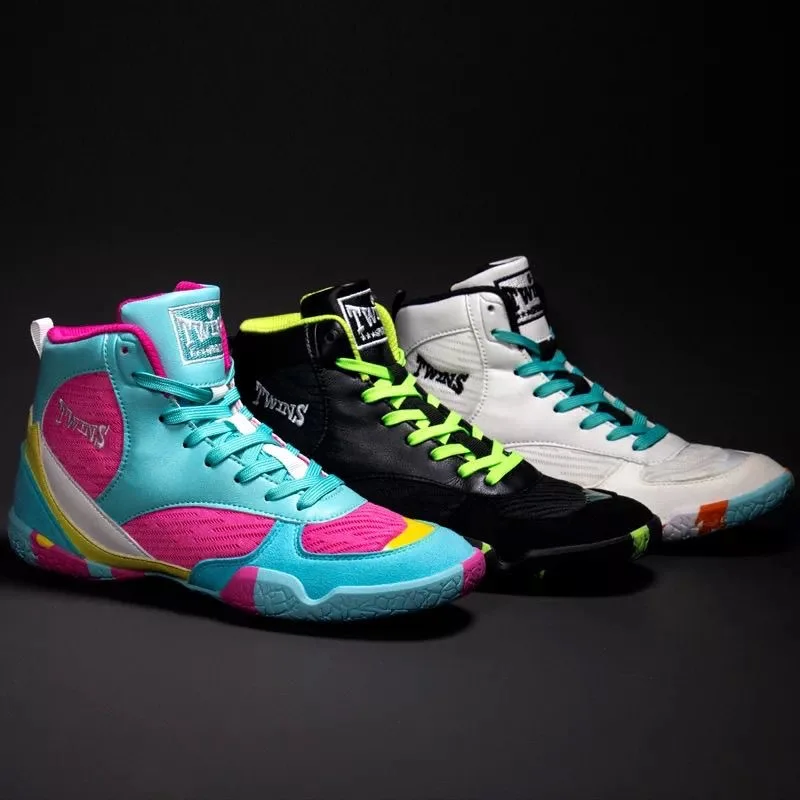 Professional Wrestling Boots for Men Women Black White Boxing Sneakers CouplesBreathable Fighting Boots Gym Training Shoe
