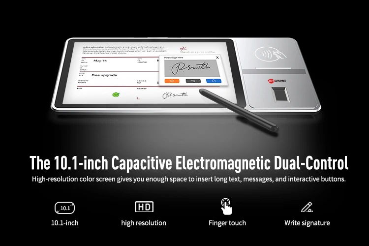 Graphics Drawing Tablet 10 Inch Signature Pad with Pressure Sensitivity Tilt Support Passive Pen with Large Screen