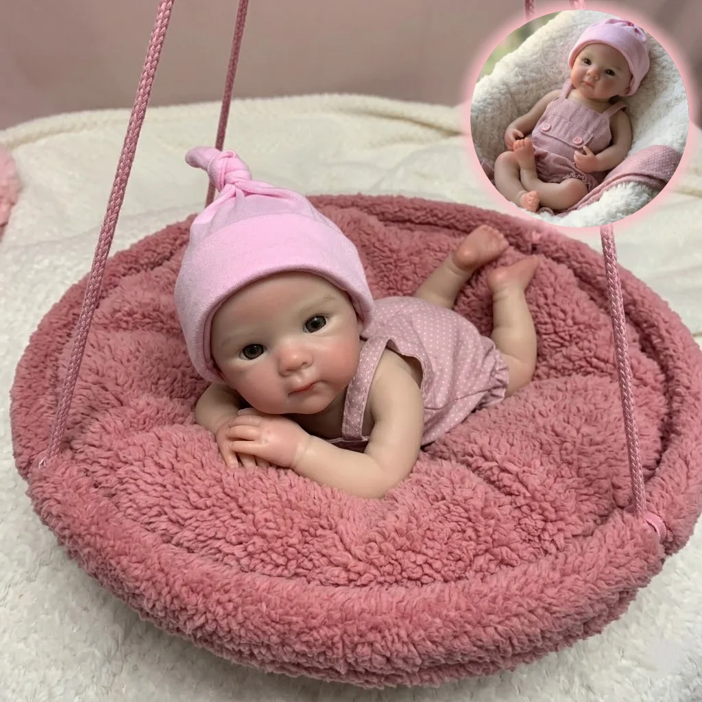

OtardDolls- Bettie 33cm Open Mouth Solid Silicone Reborn Girl Dolls With 2 Sets Clothes Handmade Painted Skin Bebe Reborn Dolls