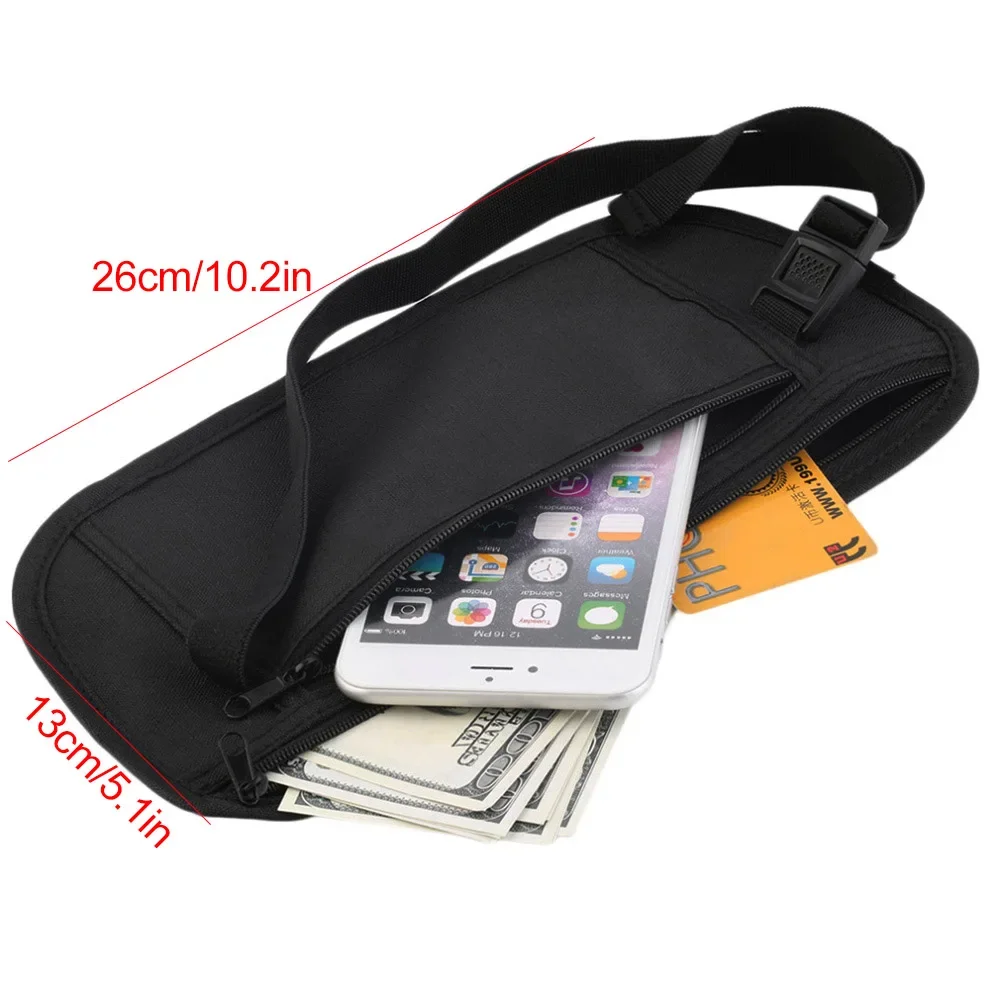 2PCS Invisible Travel Waist Packs Waist Pouch for Passport Money Belt Bag Hidden Security Wallet Casual Bag For Men Women