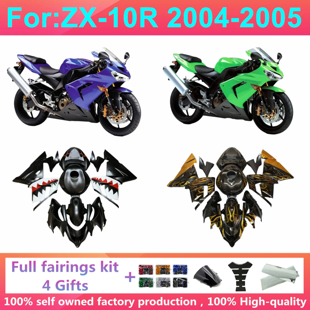 

For Ka wa sa k1 Ninja ZX10R ZX 10R ZX-10R 2004 2005 Motorcycle Fairing Kit ABS Plastic Body Bodywork Kits Accessories