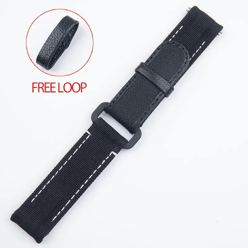 20 مللي متر نهاية منحنية اثنين الربيع بار قابل للتعديل نسيج النايلون الجلود أسود أبيض حزام (استيك) ساعة ل رولكس حزام دايتونا الغواصة diw Wat