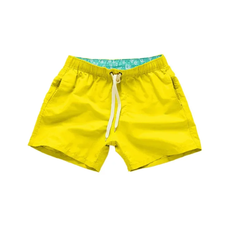 Asian Size Men's Swim Shorts Cool Summer Fashion Sexy Beach Shorts Colorful Solid Color Swimming Trunks Comfortable Quick Dry