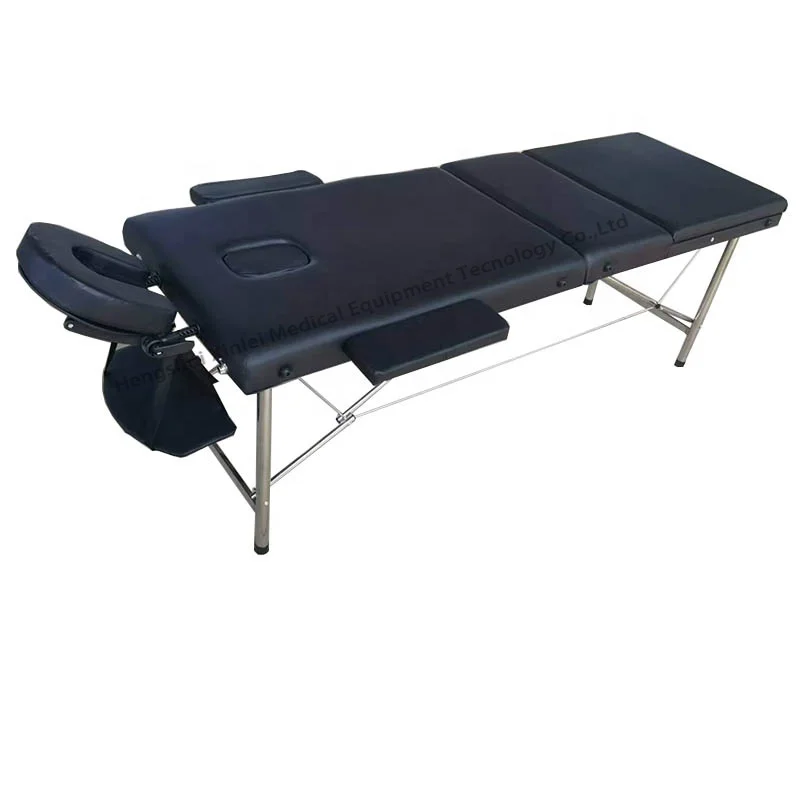 New Design Portable Three-Section Stainless Steel Beauty Massage Bed Table Foldable & Easy to Carry