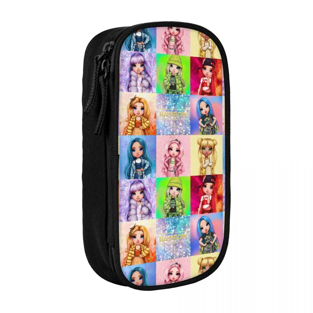 Rainbow High Pencil Case Girls Kawaii College Pencil Box Girls Boys Canvas Fashion Back To School Pencil Cases Design Stationery