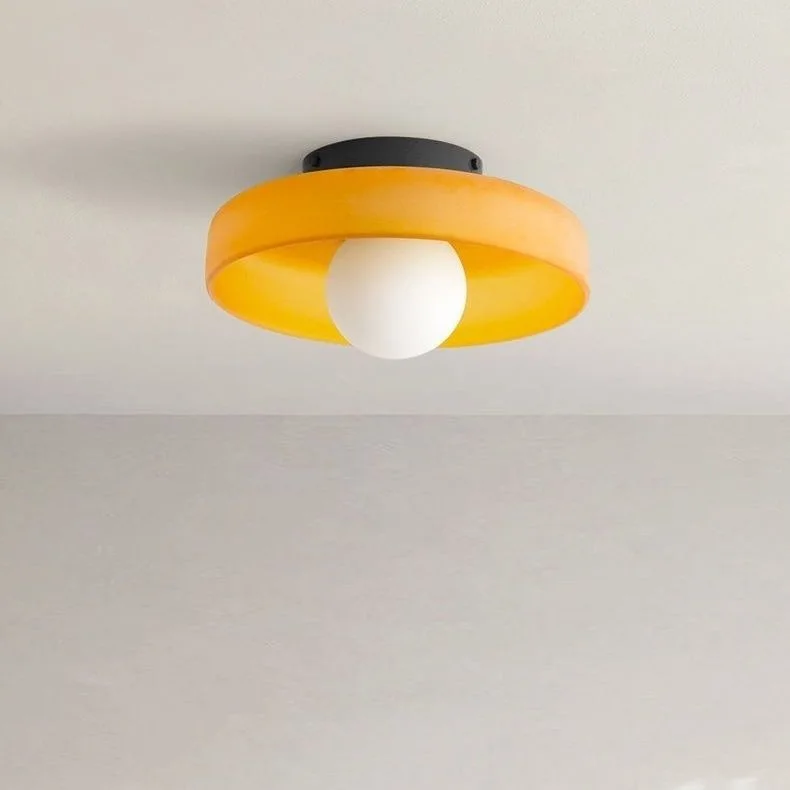 

Mid-Century Creamy Glass Wall Sconce & Ceiling Light: Minimalist Artistic Creative Lighting for Entryway, Passage, Hallway