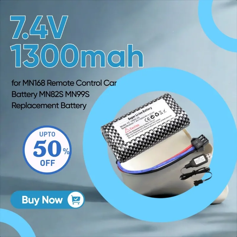 

7.4V 1300mah for MN168 Remote Control Car Battery MN82S MN99S Replacement Battery