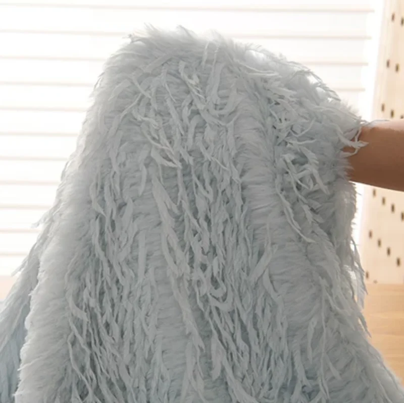 5cm Soft Keep Warm Plush Feather Down Rabbit Fur Clip Cloth Fabric Handmade DIY Plush Toy Clothing Fabric Home Decoration Fabric